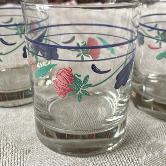 Lenox Poppies On Blue Drinking set of 3 Glasses - Picture 2 of 8